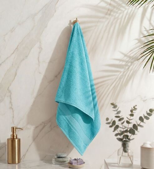 Blue 100% Cotton 625 Gsm Bath Towel