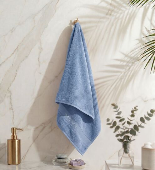Blue 100% Cotton 625 Gsm Bath Towel