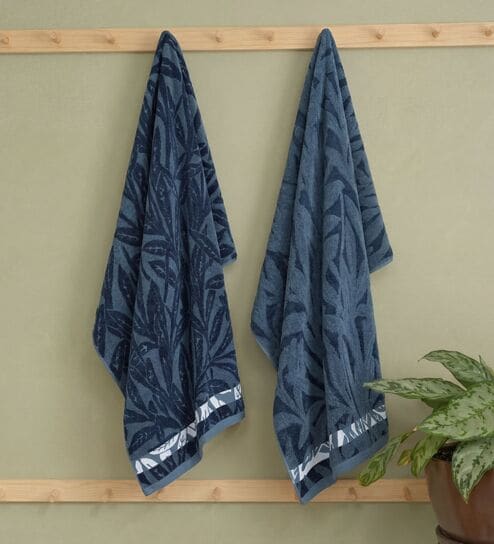 Blue 100% Cotton 630 Gsm Bath Towel