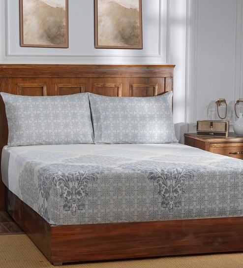 Blue Abstract 400 TC Cotton Vintage Acanthus Acanthus Serenity Collection