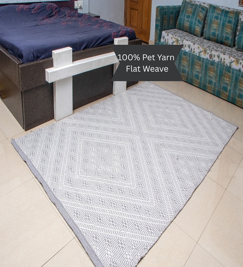 the woven legacy Blue Abstract Pet Hand Woven Carpet-picture-14