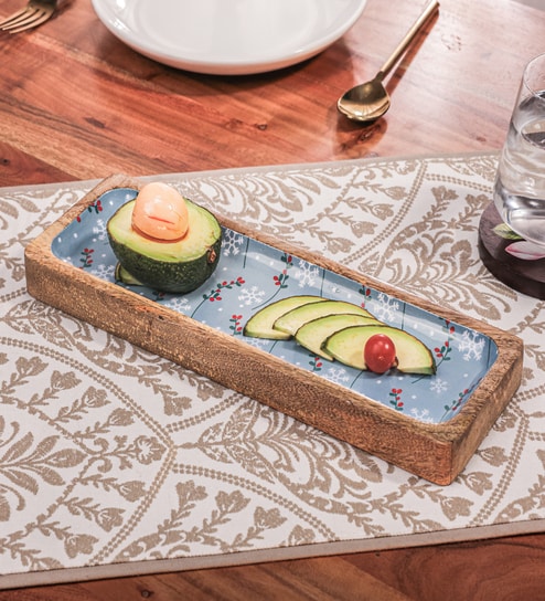 Blue Acacia Wood  Appetizer Platter