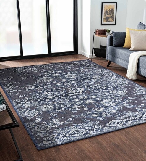 Blue and Grey Persian 5x7 Feet Machine Made Carpet