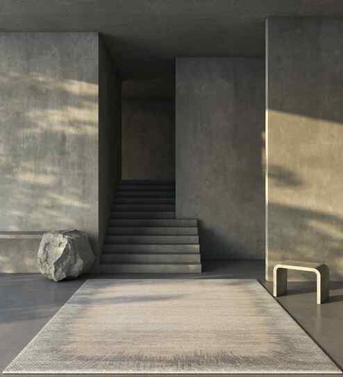 Blue and Pink Abstract Polyester 5x7.5 Feet Machine Made Carpet