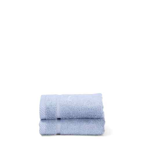 Blue Bamboo Cotton Solid 650 GSM Hand Towel Set (2Pc)