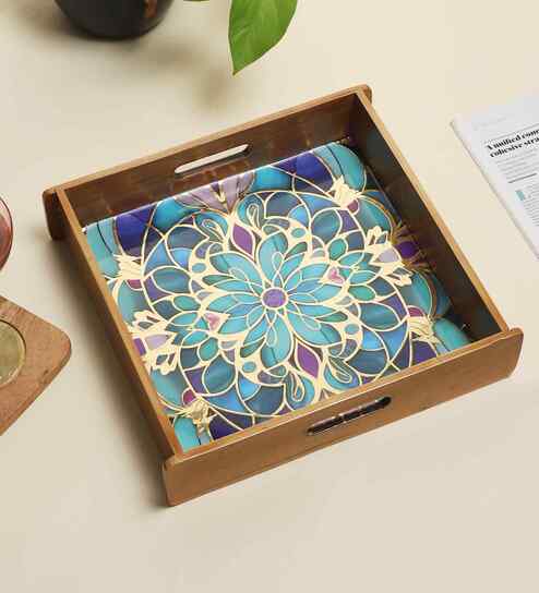 Blue Blossom Art Tray - Large