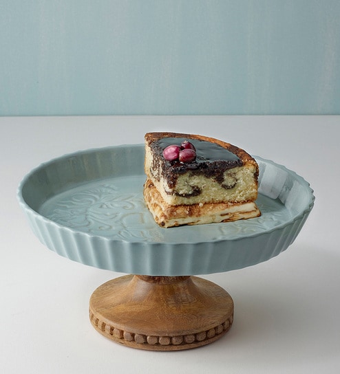 Buy Blue Metal Cake Stand- Large Online - Ellementry