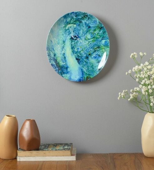 Blue Ceramic Decorative Wall Plate by The Decor Mart