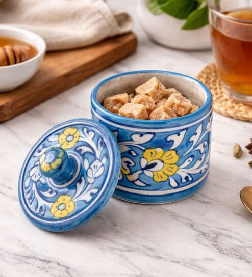 Blue Clay Blue Pottery Box With Lid