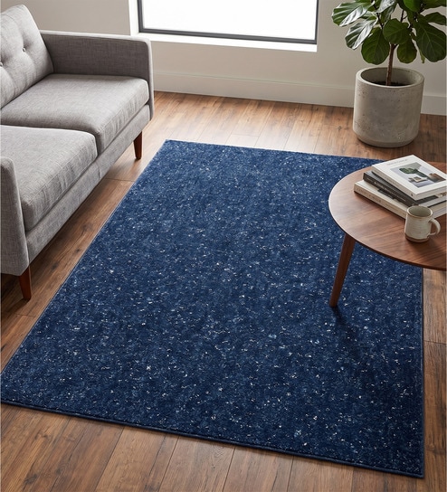 Blue Cosmos Microfiber Backing  5X7 Ft Floor Carpet