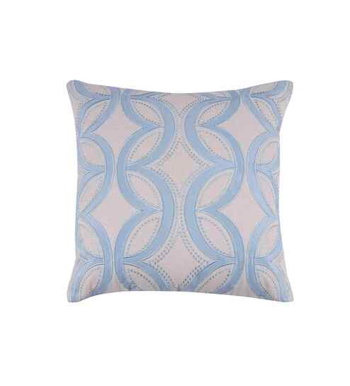 Blue Cotton Embroidery 20x20 inches Square Cushion Cover