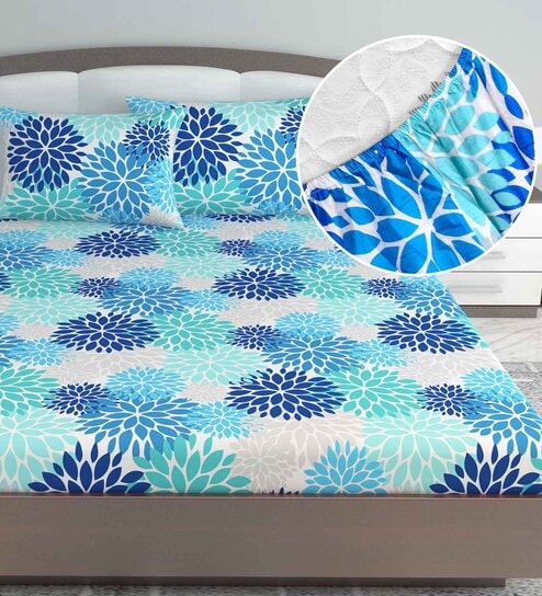 Blue Cotton Floral 120 GSM Single Kids Dohar