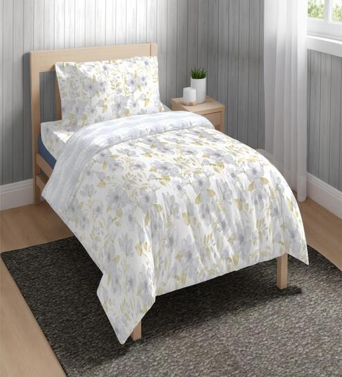Blue Cotton Floral 150 GSM Single Bed Comforter