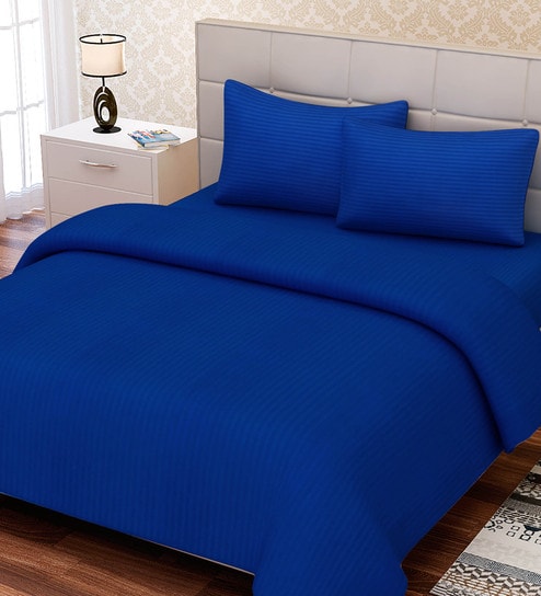 Buy Absolute Cotton 210tc Double Bedsheet With 2 Pillow Covers By