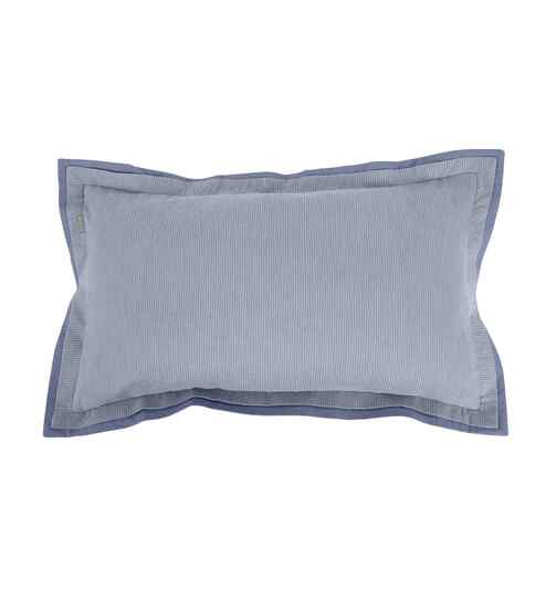 Blue Cotton Solid 14x24 inches Rectangle Cushion Cover