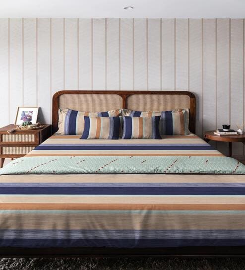 Blue Cotton Stripe 80 GSM Double Bed Dohar