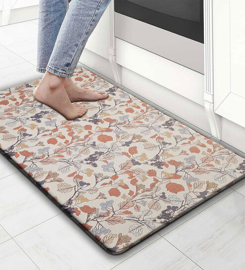 Multicolor Floral Microfibre 30x18 Inches Anti Skid Door Mat
