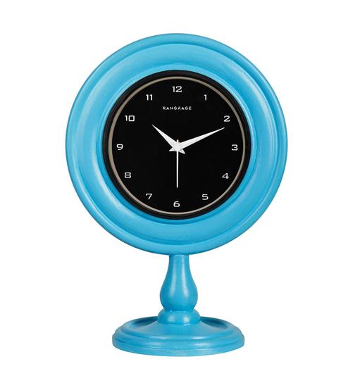 Buy Blue Mdf 10 X 6 X 14 Inch Contemporary Desk Clock By Rang Rage