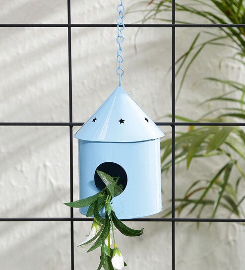 Buy Blue Metal Round Hut Bird House By Green Girgit Online Bird