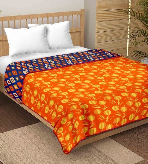 Blue Microfiber Reversible 180 Double Bed Comforter