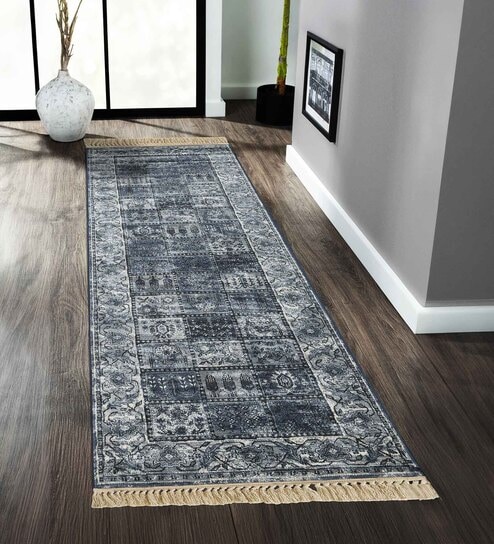 Blue Persian 2x3 Feet Machine Made Runner