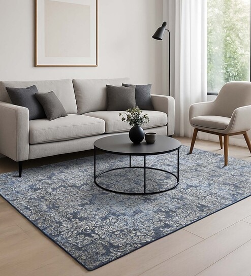 Blue Persian 3x5 Feet Machine Made Carpet