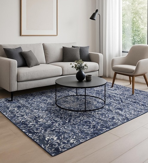 Blue Persian 5x7 Feet Machine Made Carpet