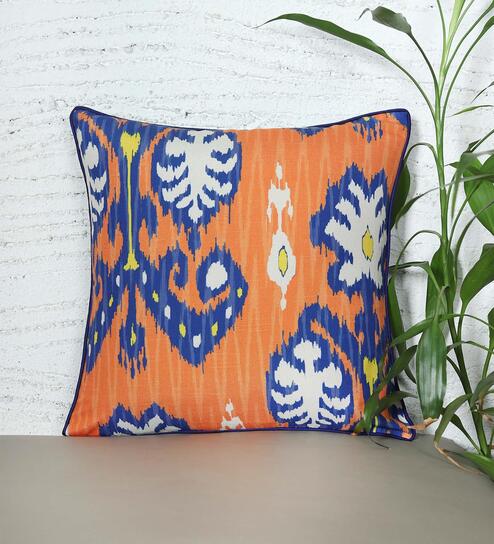 Multicolor Poly Cotton Abstract 16x16 inches Cushion Covers (1pc) by Zeba