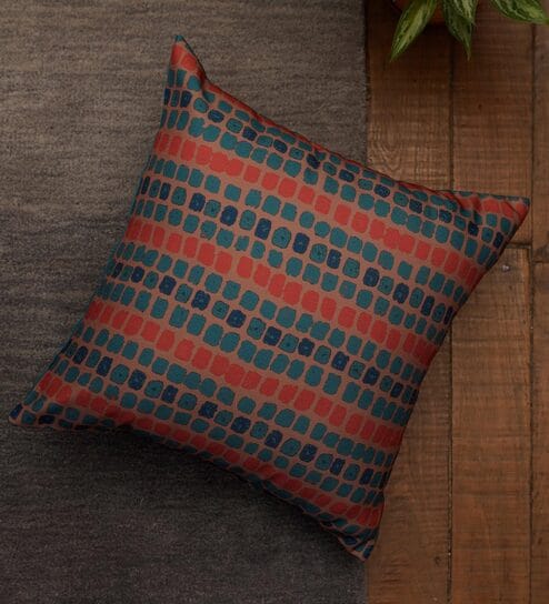 Blue Abstract PolyCanvas 16 x 16 Inch Cushion Cover by Zeba