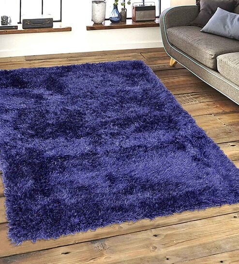 5 x 7 ft Shaggy Beige Soft Carpet Hand Tufted Area Rug Polyester