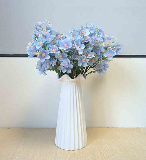 Blue Polyester Artificial Flower by Art Street