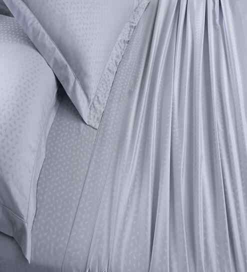 Blue Self Print 300 TC Cotton King Size Bed Sheet with 2 Pillow Covers 23 Collection