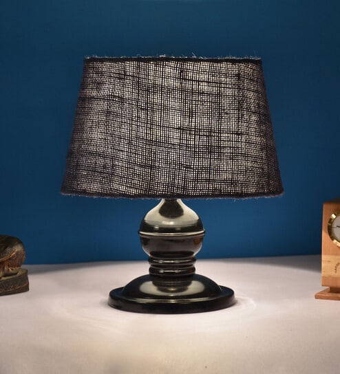 Blue Shade Table Lamp With Metal Base By Foziq