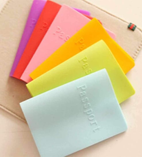 Blue Silicon Passport Holder