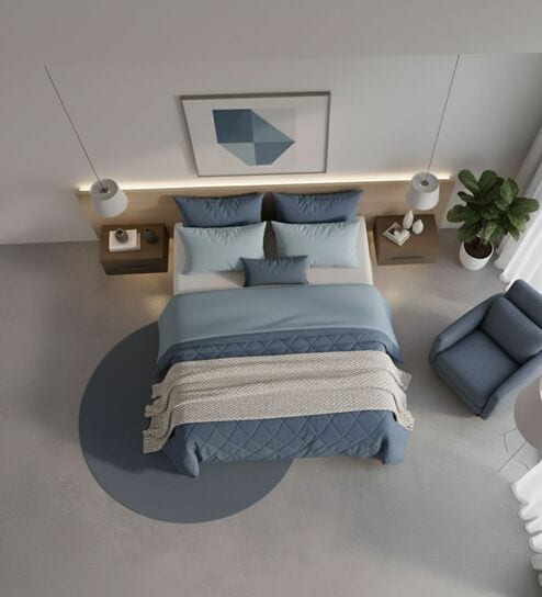 Blue Soft Fluffy Micro Solid Plain Heavy Winter Double 150GSM Reversible Comforter