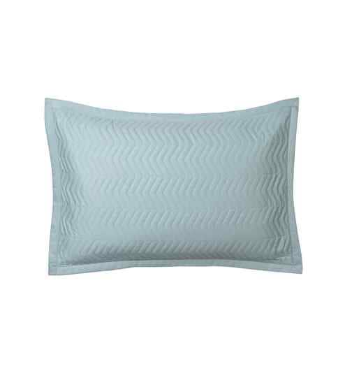 Blue Solid 300 TC Cotton 2 Pillow Sham Set