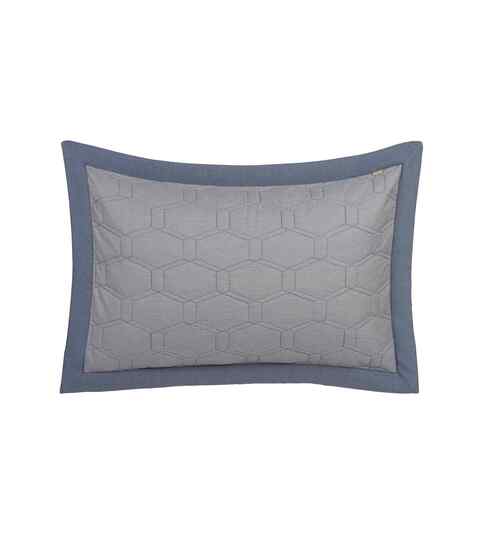 Blue Solid 300 TC Cotton 2 Pillow Sham Set