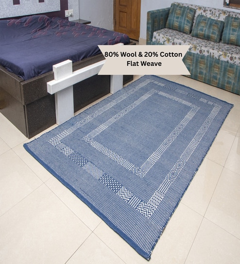 the woven legacy Blue Traditional Wool Hand Woven Carpet-picture-17