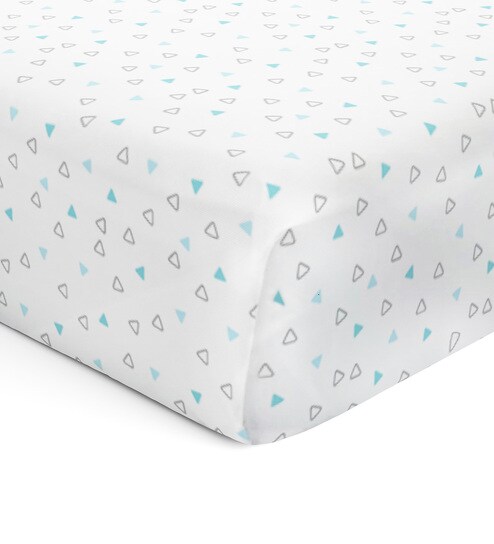 Buy Blue Triangle Baby Bed Sheet In Blue By The White Cradle