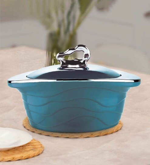 Blue Zinna 750ml Plastic & Steel  Casserole