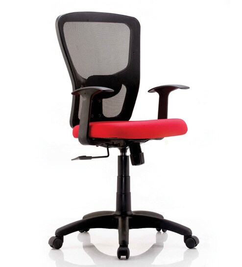 Versa Mid Back Office Chair In Red Colour By Bluebell Ergonomics