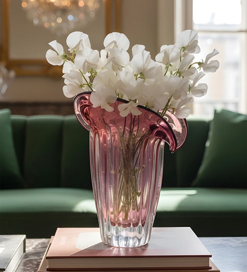 Blush Bloom Glass Vase L