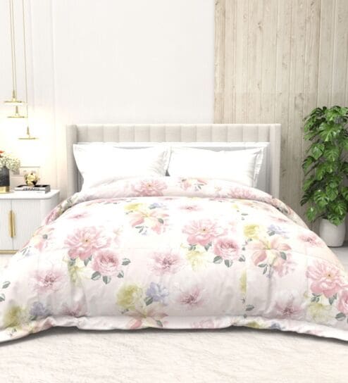 Blush Peony Garden AC Comforter Double Bed Size 225cmx250cm