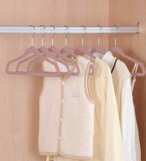 Blush Pink Premium Velvet Kids Hangers with Non-Slip Surface, 360 Swivel Hook, Slim Ergonomic Design - Set of 5