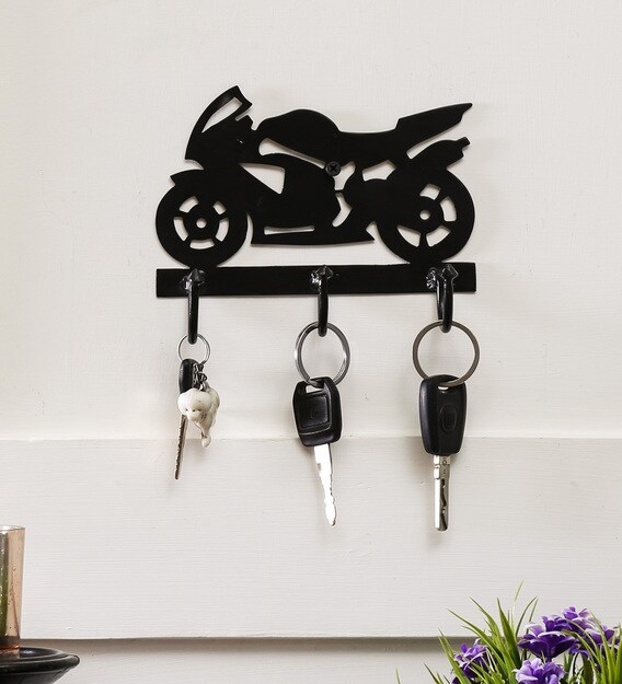 Buy Black Iron The Bike Key Holder By Accurate Online Novelty Key Holders Key Holders Home Decor Pepperfry Product