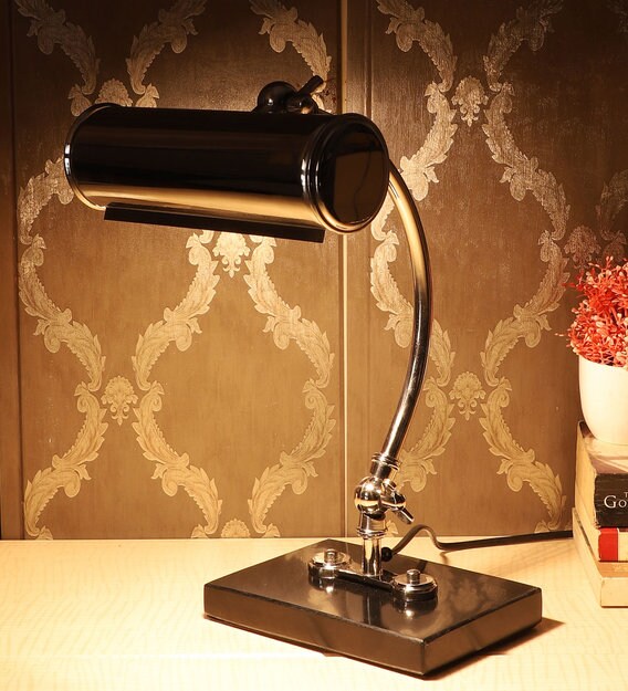 Buy Silver Colour And Black Marble Victorian Design Study Table Lamp By Decor De Maison Online Study Lamps Study Lamps Lamps And Lighting Pepperfry Product