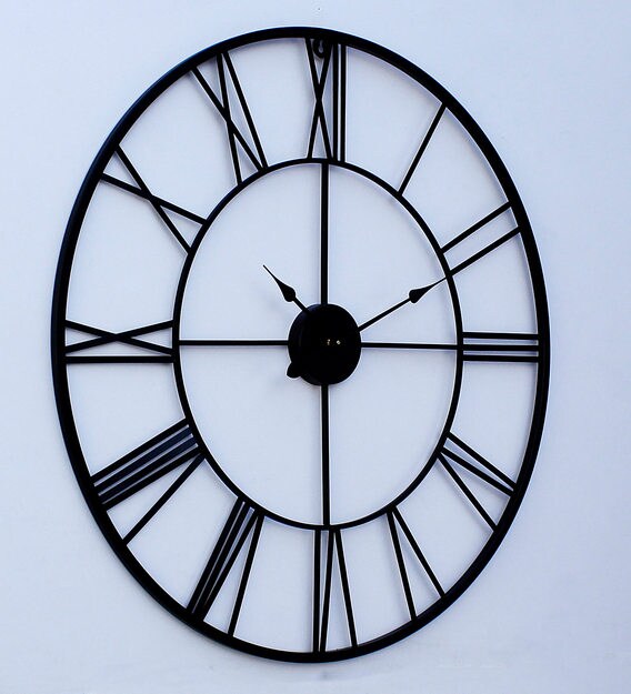 Buy Black Metal 30 Inch Wall Clock by Craftter Online - Vintage Wall ...