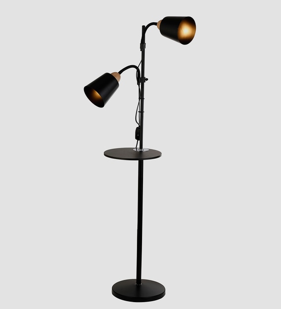 Buy Madison Black Metal Shade Floor Lamp with Black Base - Bohemiana By