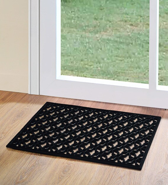 Buy Black Plastic Abstract Pattern 2 x 3 Feet AntiSkid Door Mat Online ...