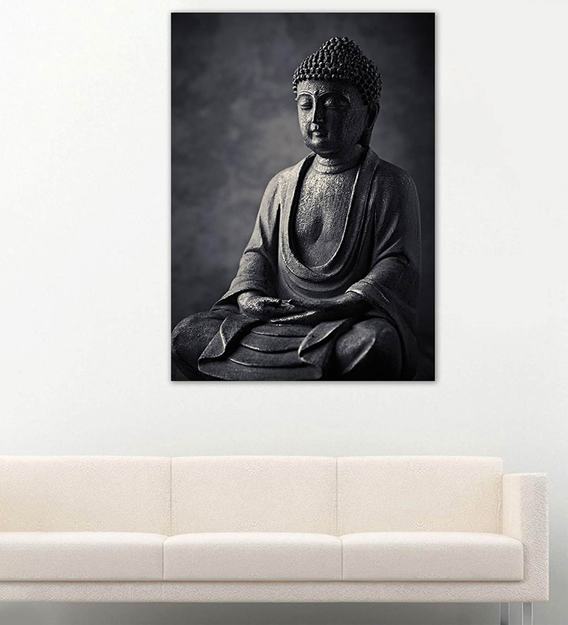 Buy Black Wooden Framed Printed Buddha Statues Canvas Art Print By 999store Online Spiritual Art Prints Art Prints Home Decor Pepperfry Product